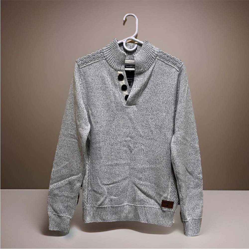 Emerald Isle Knitwear Men's Gray Sweater Wool Blend Size S